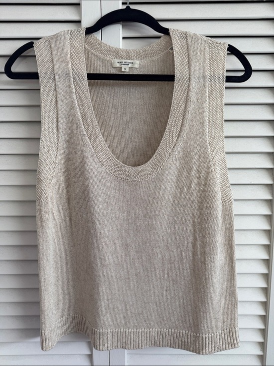 Max Studio Tops - Max Studio Neutral Beige Knit Scoop Tank